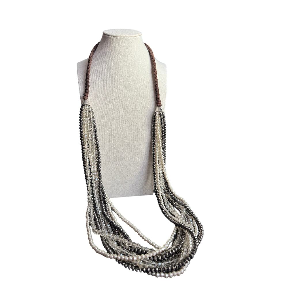 VTG Lot Of 5 Beaded Statement Necklaces One Chicos One Owl‎ Shells Brown Tones - Picture 3 of 12